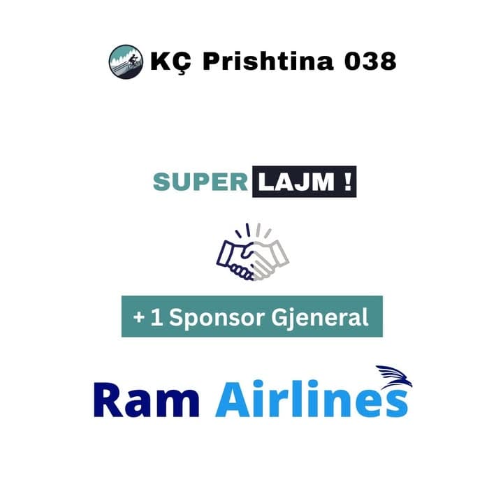 Me kënaqësi ju njoftojmë me sponsorin tonë më të ri, Ram Airlines! @ramairlines